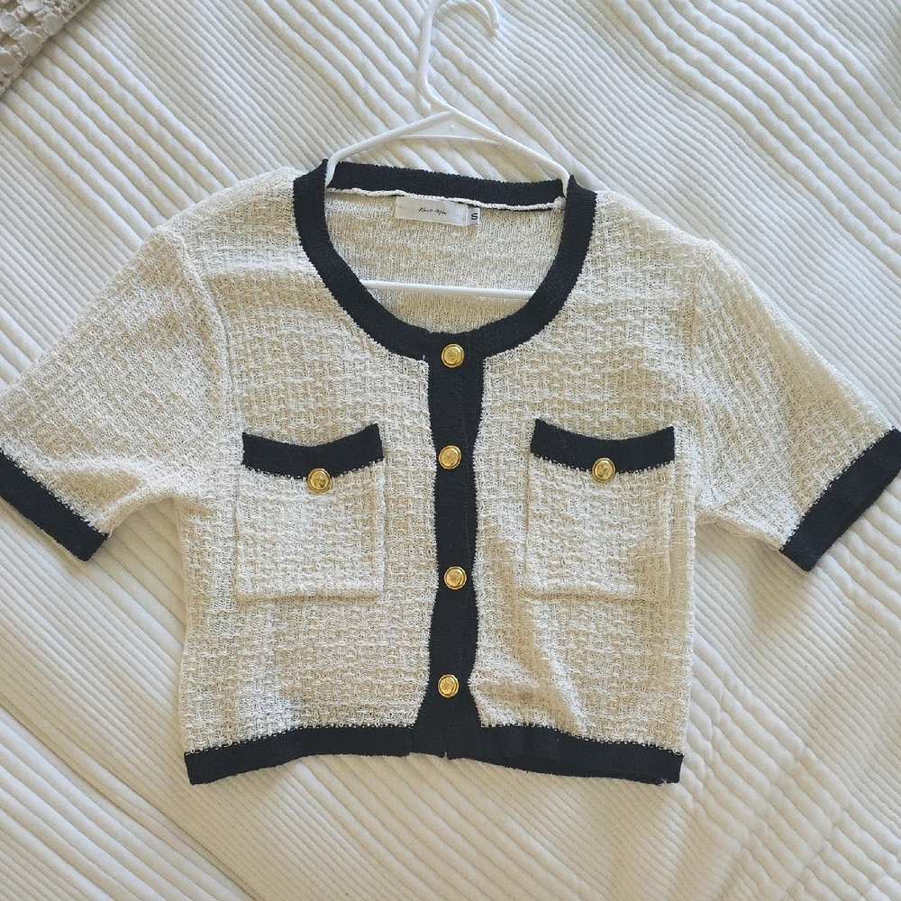 Stylish Kids Cardigan with Black Trim